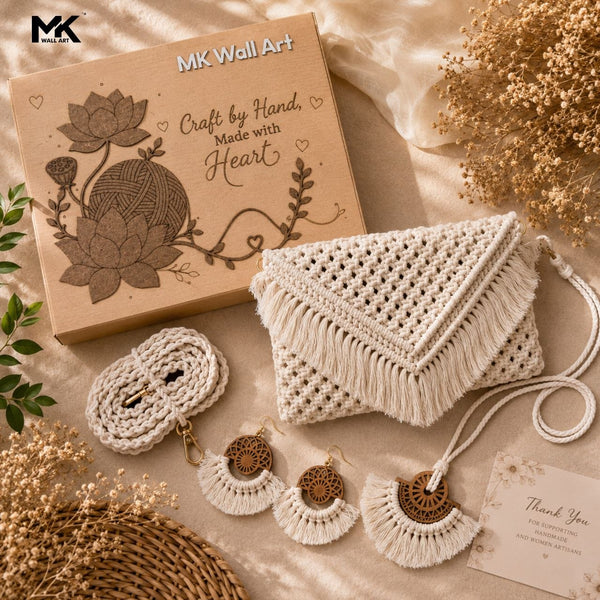 Macrame Handmade Purse Gift Box