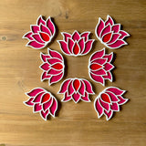 Lotus border reusable rangoli mat for Diwali decoration
