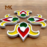 Tulsi Vivah rangoli mat with traditional design - handmade by women artisans