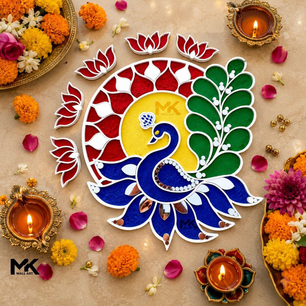 Peacock Rangoli Art