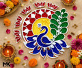 Peacock Rangoli Art