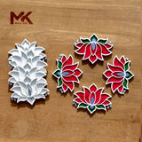 Shukla Border rangoli mat - washable flexible light - weight portable and flotable.