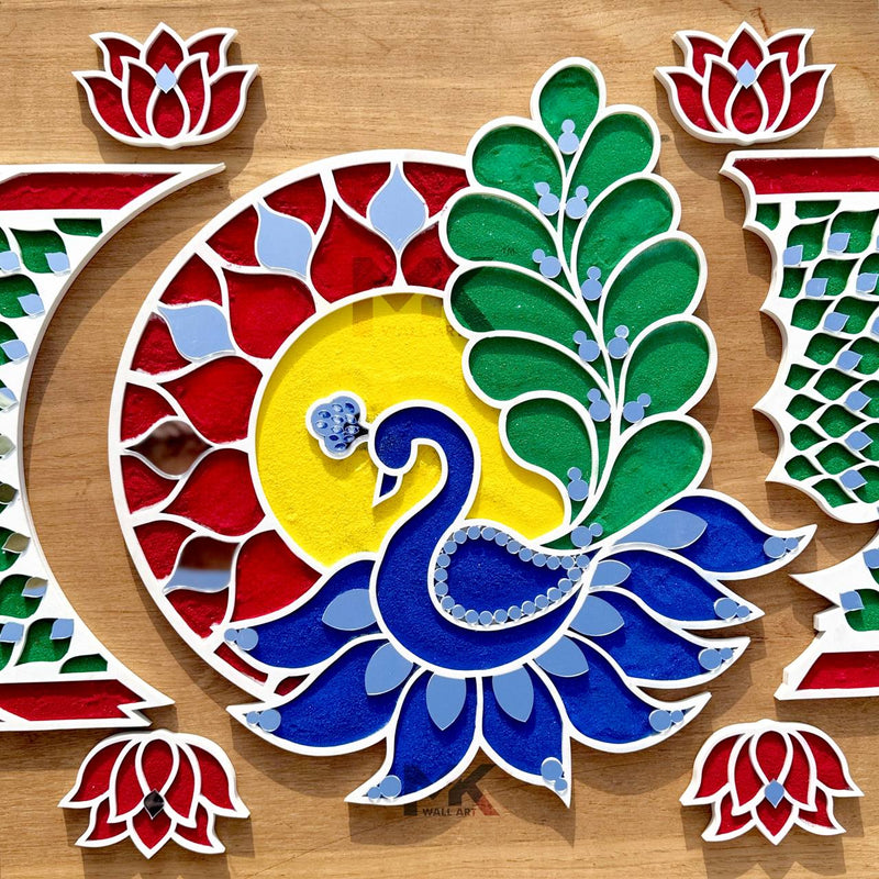 RANGOLI ART, RANGOLI DESIGNS, RANGOLI, DIWALI DECORATION, DIWALI , GIFT, PEACOCK