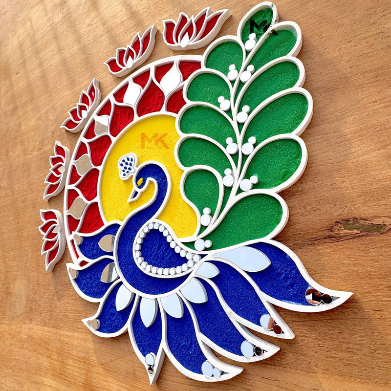 RANGOLI ART, RANGOLI DESIGNS, RANGOLI, DIWALI DECORATION, DIWALI , GIFT, PEACOCK