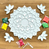 Laxmi puja rangoli mat with mirror work - washable and reusable