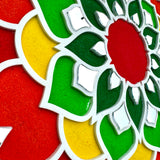 Colourful Laxmi Pooja rangoli mat with free colours and bottles