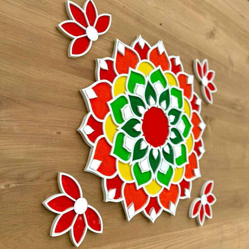 LAXMI PUJA RANGOLI ART(free all colours with 2 bottles)