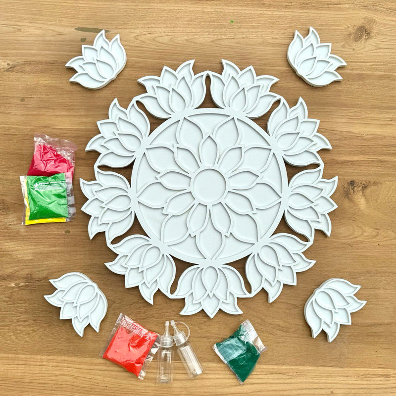 GOVARDHAN PUJA RANGOLI ART(free rangoli colours with 2 bottle)