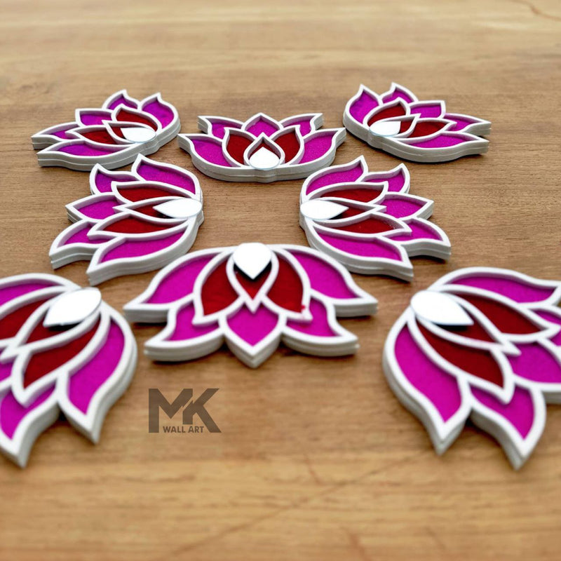 LOTUS MIRROR BORDER COMBO OF 8(free colour with 1 bottle)