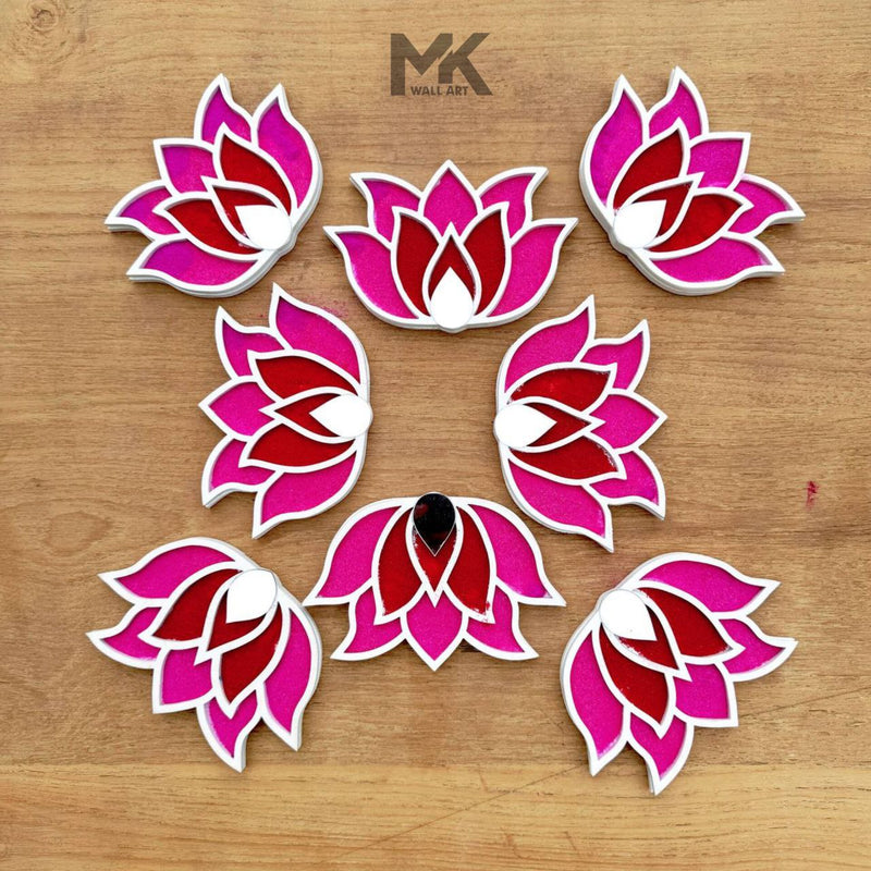 LOTUS MIRROR BORDER COMBO OF 8(free colour with 1 bottle)
